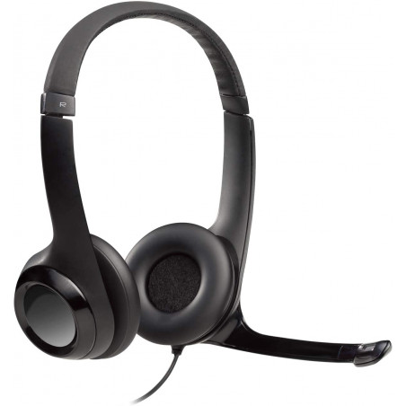Logitech H390 headset with microphone, stereo headset, noise-canceling microphone