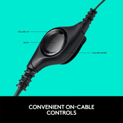 Logitech H390 headset with microphone, stereo headset, noise-canceling microphone