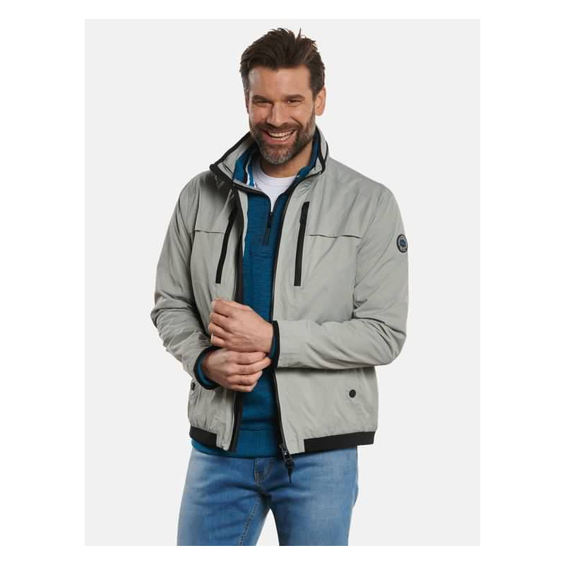 Jacke Mit Kontrastdetails Silbergrau