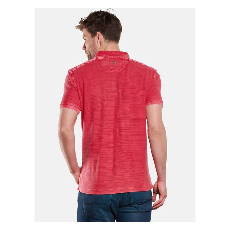 Polo-Shirt Strukturiert Tomatenrot
