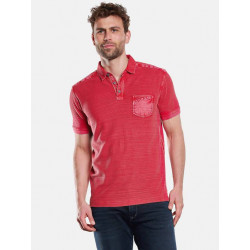 Polo-Shirt Strukturiert Tomatenrot